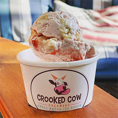 Cup of Crooked Cow Ice Cream