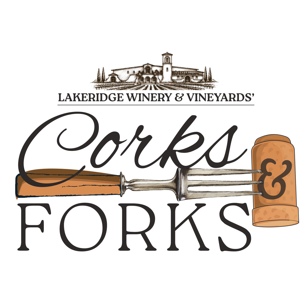 Corks and Forks logo