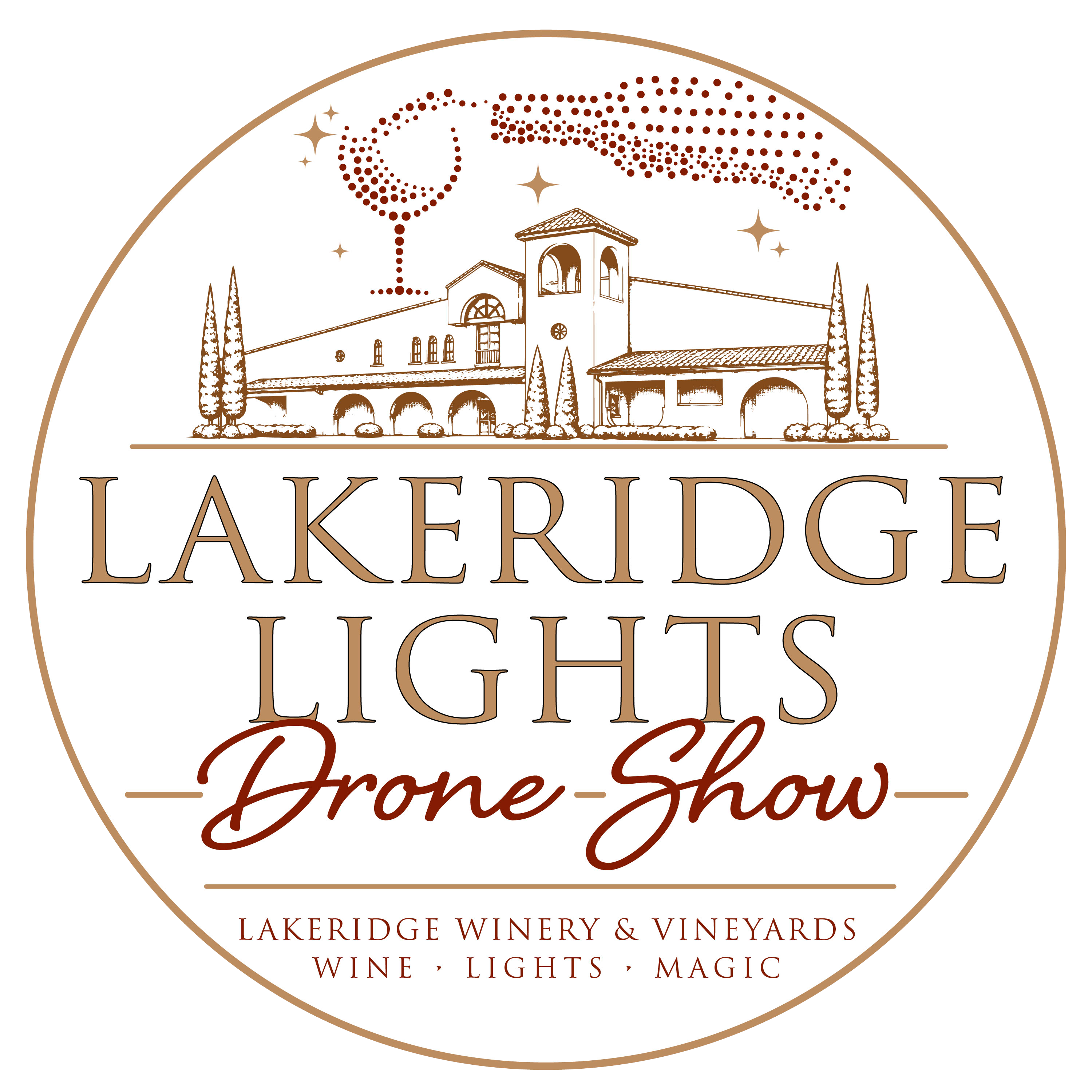 Lakeridge Lights drone show logo.