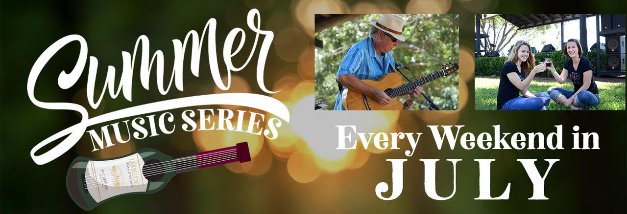 Weekends at the Winery logo with photos of people enjoying and entertainment, food, and wine
