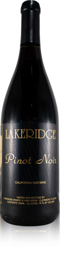 Bottle of Lakeridge Winery Pinot Noirwine.