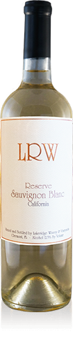 Bottle of Lakeridge Winery Savignon Blanc wine.